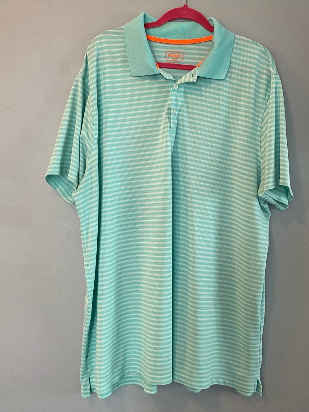 Men's Foundry Striped Polo Shirt in Mint Green 3XLT